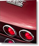 Red Corvette Taillight Metal Print