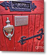 Red Cottage Door Metal Print