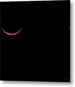 Red Crescent Moon And Venus Metal Print