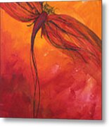 Red Dragonfly 2 Metal Print