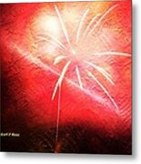 Red Fireworks As Painting Metal Print