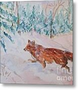 Red Fox - Winter Dawn 2 Metal Print