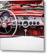 Red Leather Corvette Metal Print