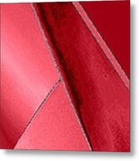 Red Leather Metal Print