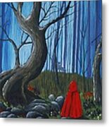 Red Riding Hood In The Forest Metal Print