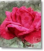 Red Rose In Oil Pastel Metal Print