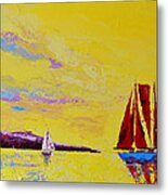 Red Sails Regatta Day Painting Metal Print