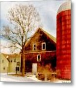 Red Silo Metal Print