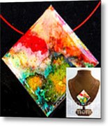 Red Sky Necklace Metal Print