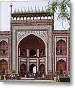 Red Stone Mosque In Agra Metal Print