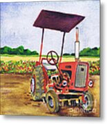 Red Tractor At Rottcamp's Farm Metal Print