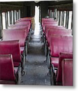 Red Train Seats Metal Print