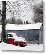 Red Truck Metal Print