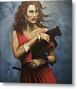 Red Witch Metal Print