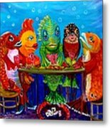 Redfish Poker Ii Metal Print