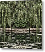 Reflecting Willows Metal Print