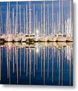 Reflection In Blue Metal Print
