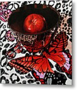 Reflections Of A Red Butterfly Metal Print