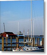 Relaxing At The Dock In Saint Michaels Maryland Metal Print
