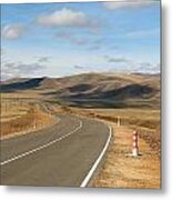 Remote Highway Mongolia Metal Print