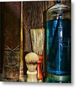 Retro Barber Tools Metal Print