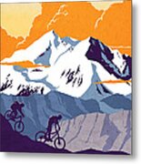 Retro Cycling Poster Live To Ride Ride To Live Metal Print