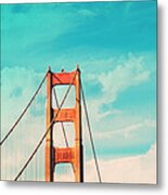 Retro Golden Gate - San Francisco Metal Print
