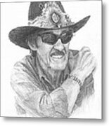 Richard Petty Pencil Portrait Metal Print