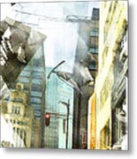 Ripped Cityscape Metal Print