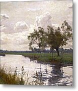 River And Towpath Metal Print