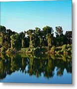 River Trees Reflection Metal Print