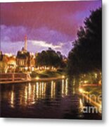 Riverwalk At Night  ... Metal Print