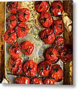 Roasted Vine Tomatoes In Roasting Tin Metal Print