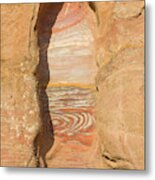 Rock Texture Of Cave Wall, Petra, Jordan Metal Print