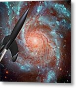 Rocket In Space, Conceptual Artwork Metal Print