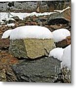 Rocks With Frosting Metal Print