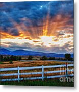Rocky Mountain Country Beams Of Sunlight Metal Print