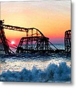 Roller Coaster After Sandy Metal Print