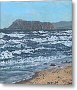 Rough Sea At Gerani Metal Print