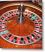 Roulette Wheel And Chips Metal Print