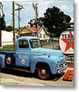 Route 66 - Gas Station With Watercolor Effect Metal Print