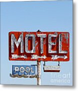 Route 66 Motel Sign Metal Print