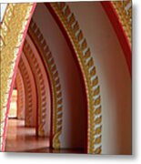 Row Of Door At Buddhism Temple In Metal Print