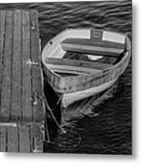 Rowboat - Black And White Metal Print
