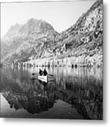 Rowing Into The Mist Metal Print