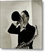 Rudy Vallee With A Saxophone Metal Print