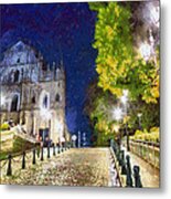 Ruins Of St. Paul's During At Night Metal Print