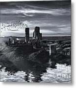 Ruins On The Water Landscape Metal Print