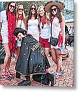 Runners And Elvis Who Dat At Running Of The Bulls New Orleans Metal Print