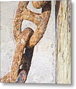 Rusted Anchor Chain Metal Print
